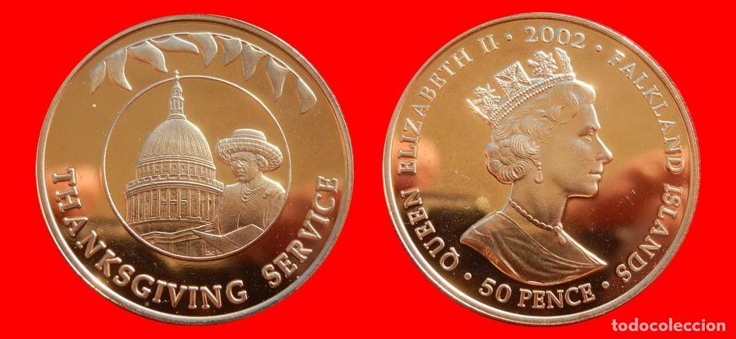 Monedas antiguas de Am&eacute;rica: 50 PENIQUES PENCE 2002 SIN CIRCULAR ISLAS MALVINAS FALKLAND-9628SC