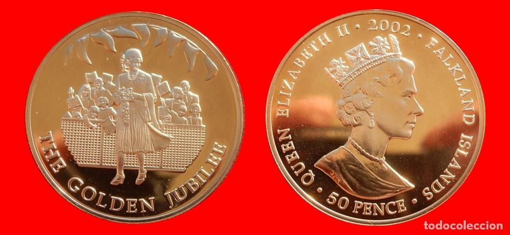 Monedas antiguas de Am&eacute;rica: 50 PENIQUES PENCE 2002 SIN CIRCULAR ISLAS MALVINAS FALKLAND-9629SC