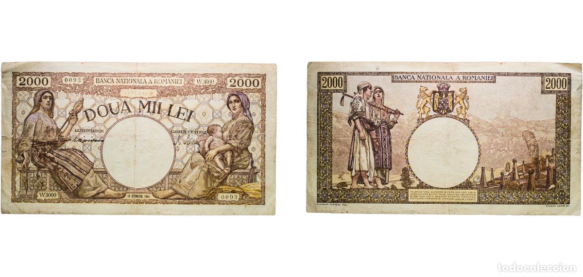 Monedas antiguas de Am&eacute;rica: Romania 1944 2000 Lei Paper VF P 54