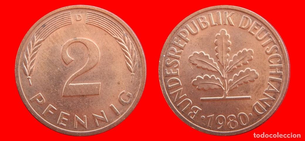 Old Coins of America: 2 PFENNIG 1980-D BRD ALEMANIA-154422