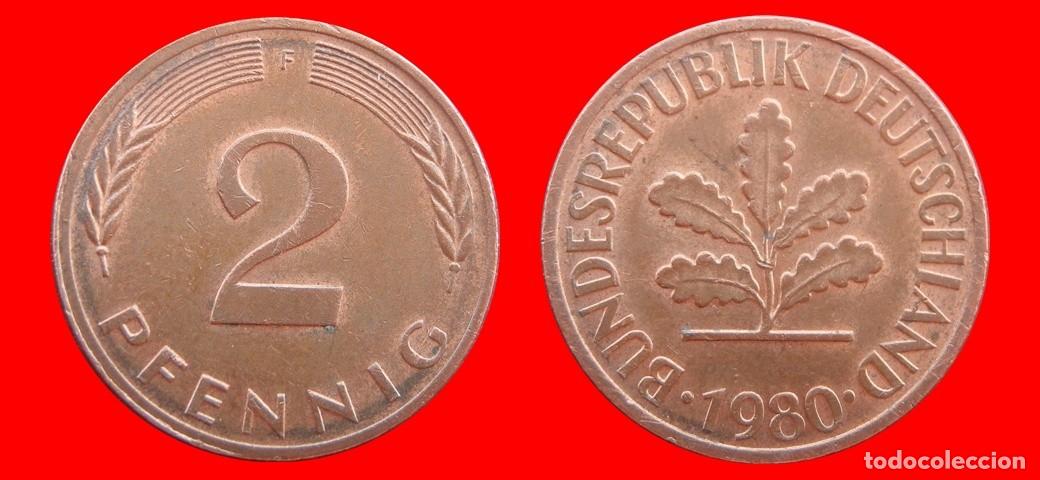 Old Coins of America: 2 PFENNIG 1980-F BRD ALEMANIA-154423