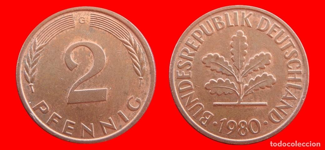 Old Coins of America: 2 PFENNIG 1980-G BRD ALEMANIA-154424