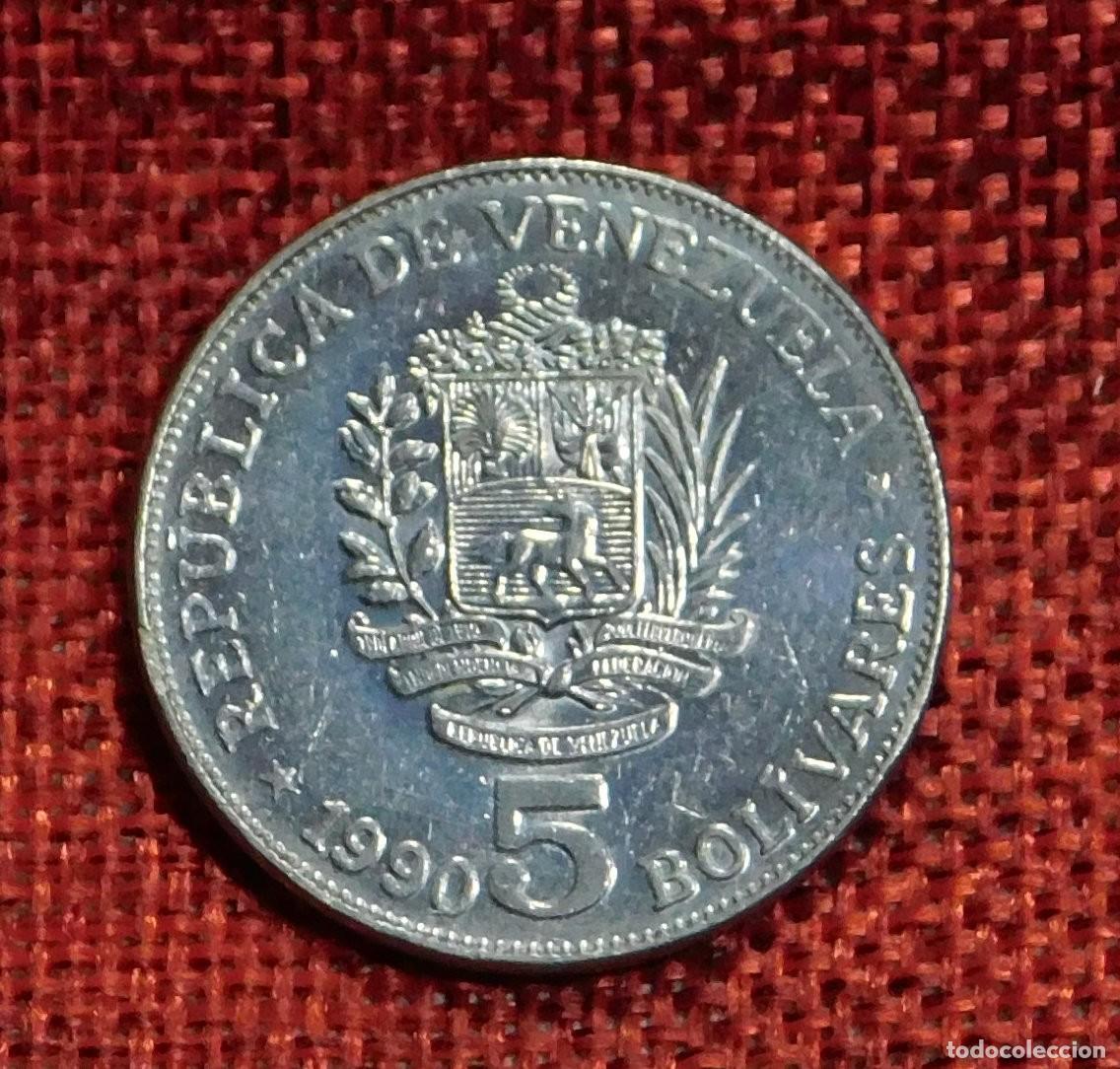 Monedas antiguas de Am&eacute;rica: Venezuela - Bolivar Libertador - A&ntilde;o 1990 - 5 Cinco Bolivares