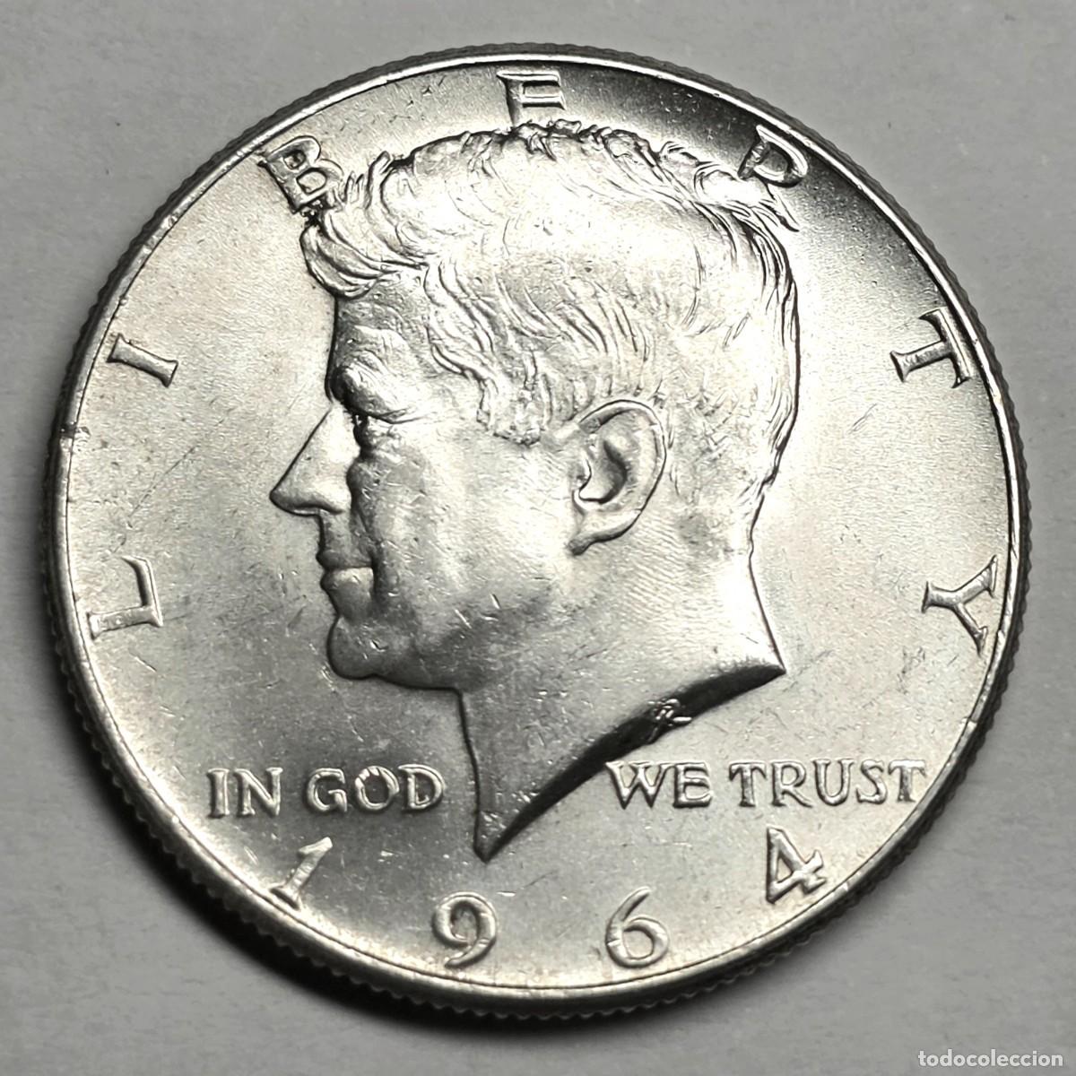 Monedas antiguas de Am&eacute;rica: MONEDA PLATA ESTADOS UNIDOS 1/2 DOLAR 1964 // KENNEDY