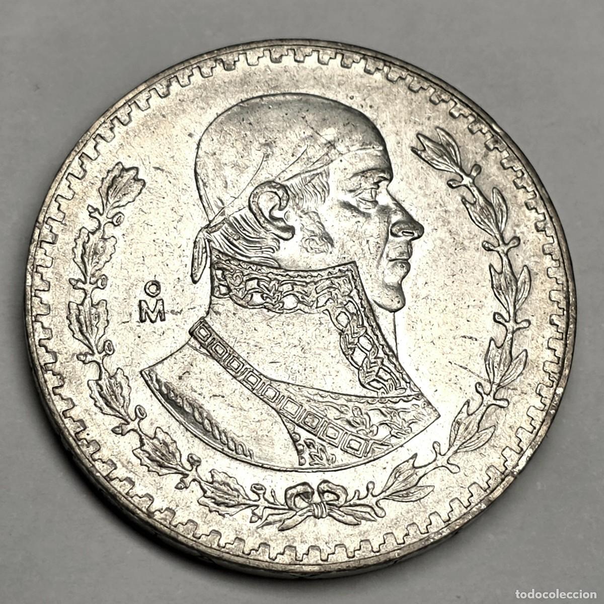 Monedas antiguas de Am&eacute;rica: MONEDA PLATA MEXICO, 1 PESO 1964