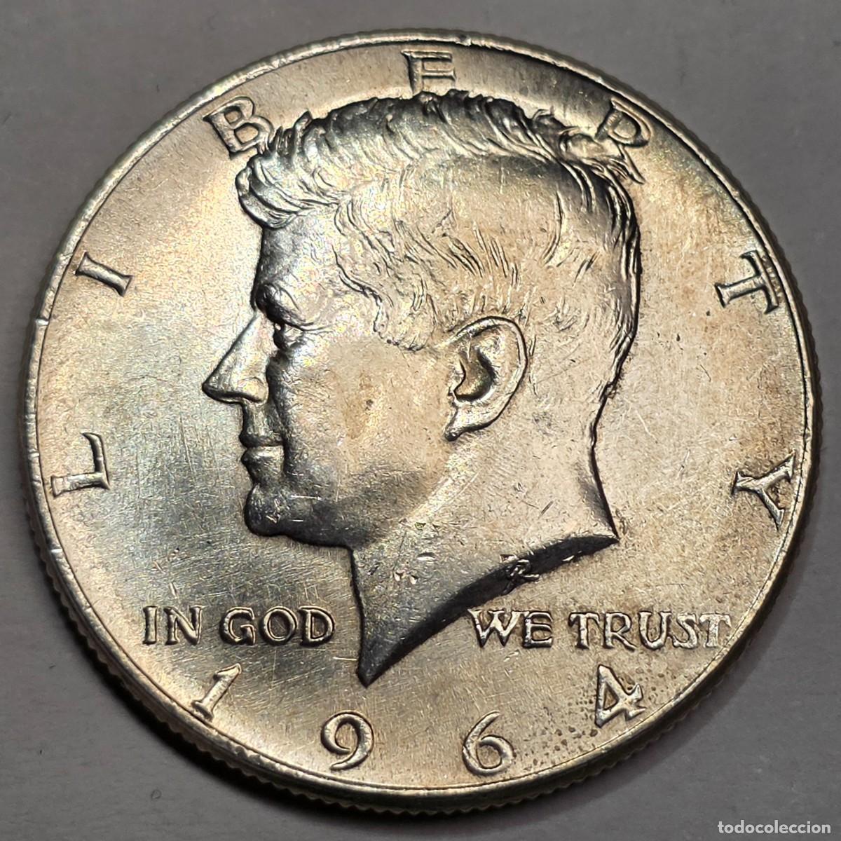 Monedas antiguas de Am&eacute;rica: MONEDA PLATA ESTADOS UNIDOS 1/2 DOLAR 1964 // KENNEDY SC-