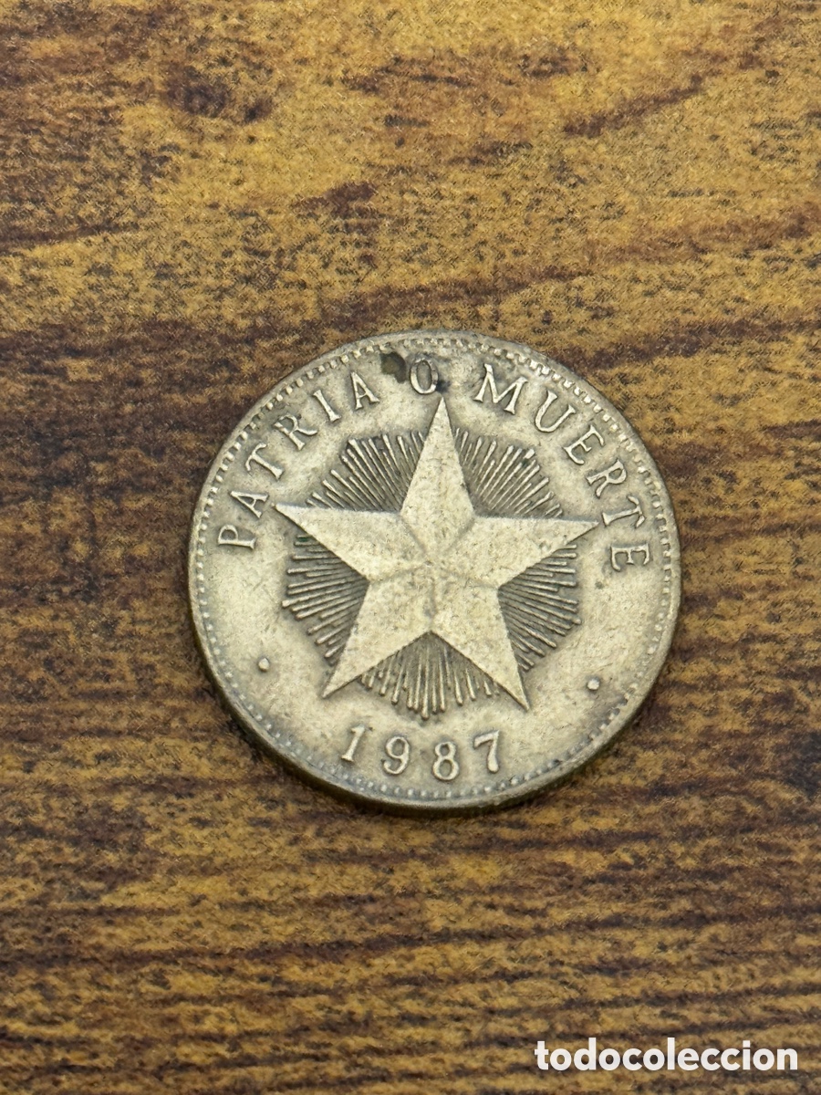 Monedas antiguas de Am&eacute;rica: 1 peso 1987 Cuba. Lat&oacute;n. Circulado