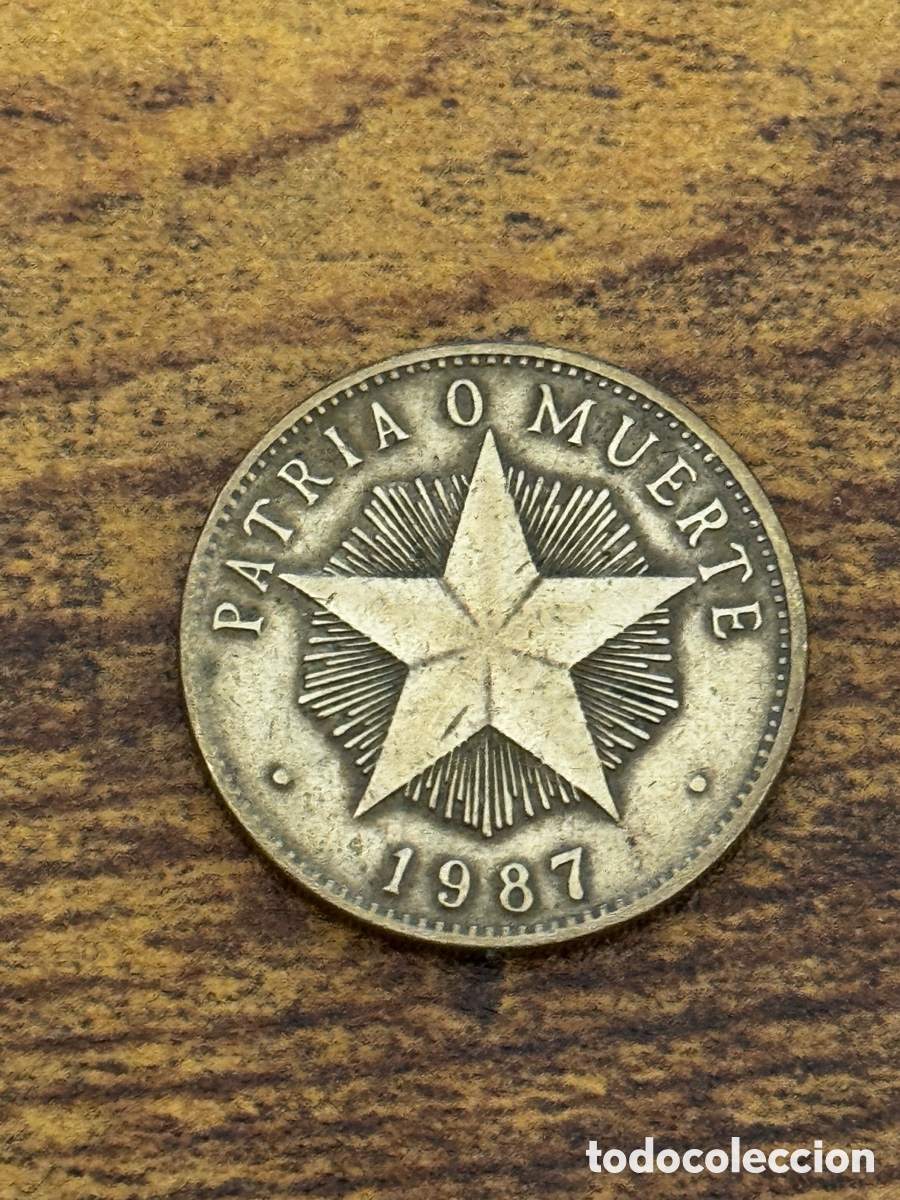 Monedas antiguas de Am&eacute;rica: 1 peso 1987 Cuba. Lat&oacute;n. Circulado