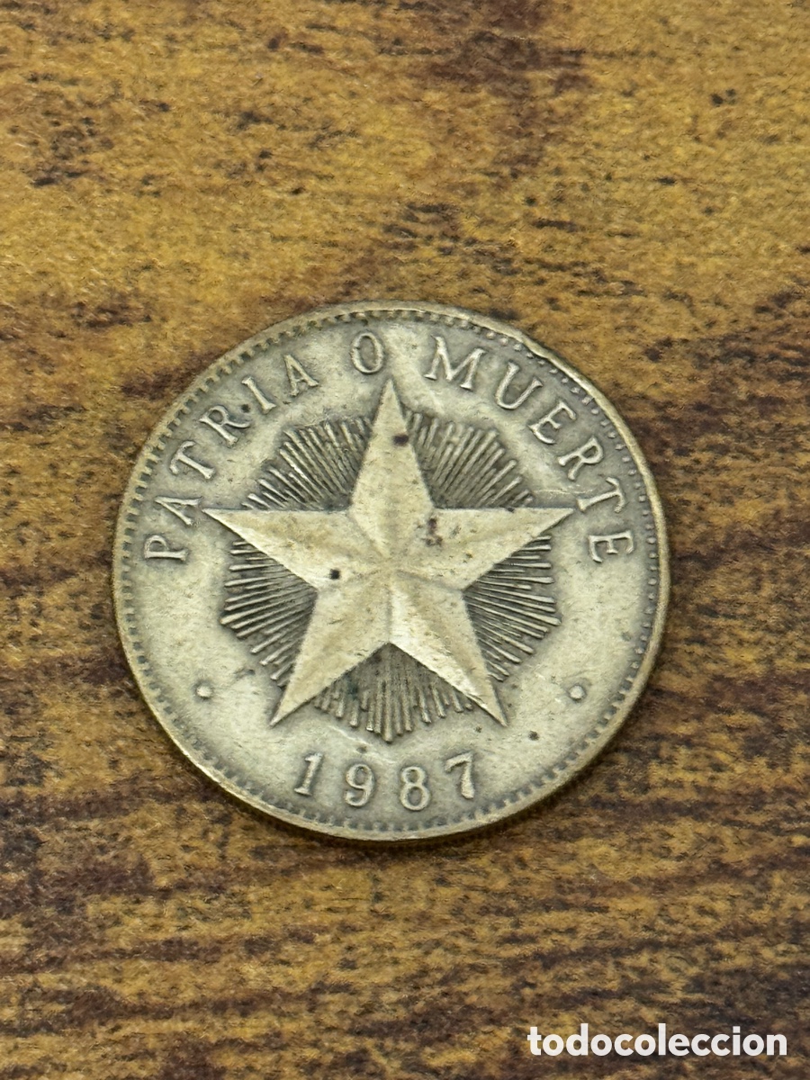 Monedas antiguas de Am&eacute;rica: 1 peso 1987 Cuba. Lat&oacute;n. Circulado