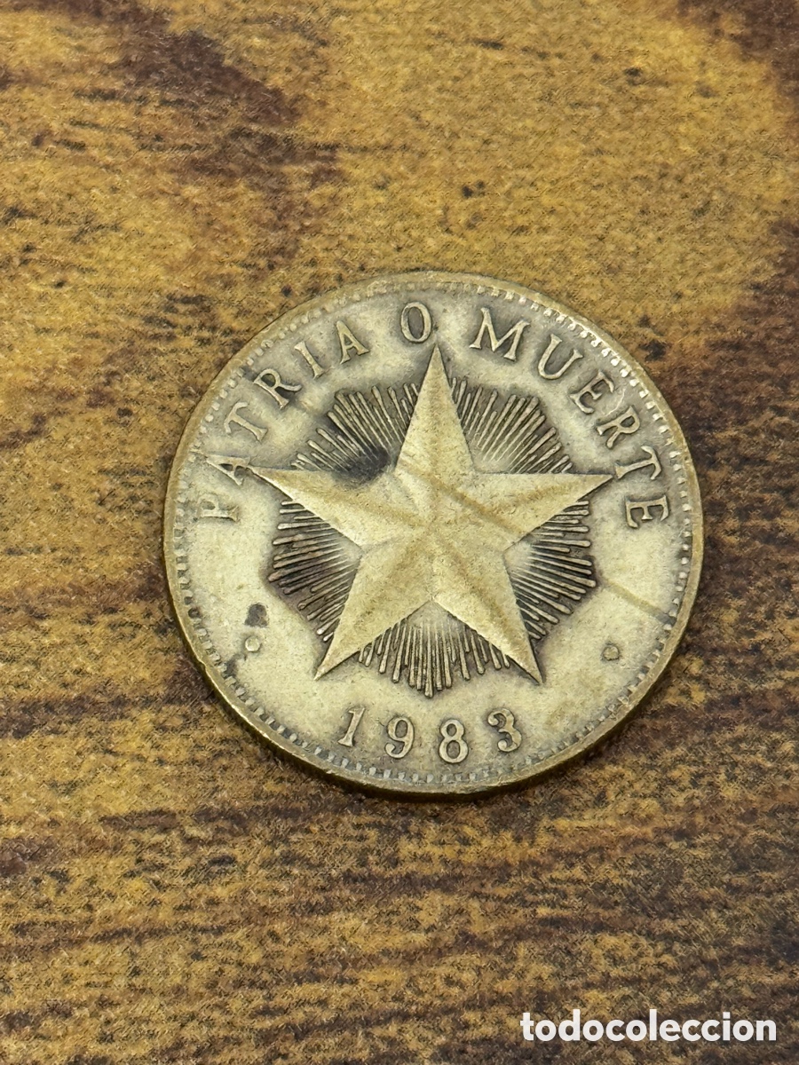 Monedas antiguas de Am&eacute;rica: 1 peso 1983 Cuba. Lat&oacute;n. Circulado