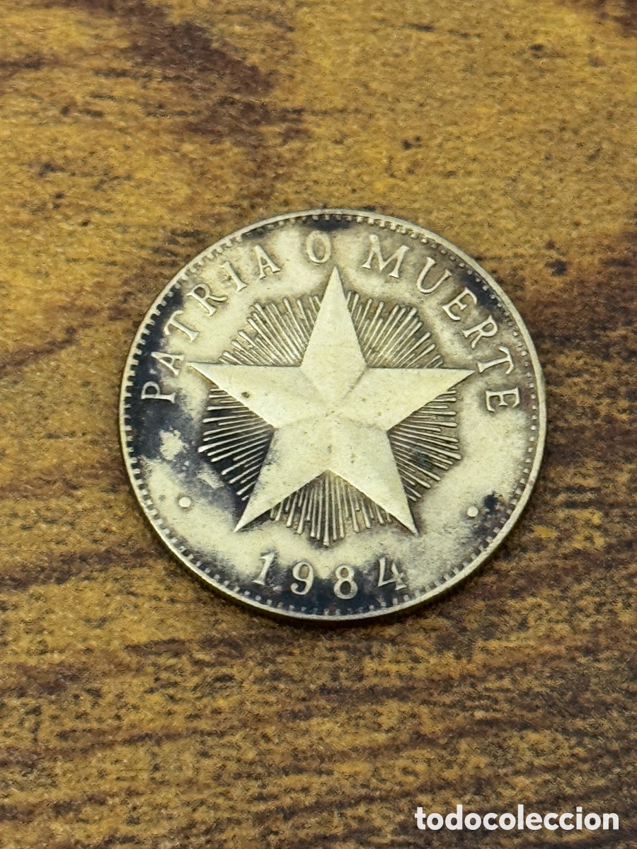 Monedas antiguas de Am&eacute;rica: 1 peso 1984 Cuba. Lat&oacute;n. Circulado