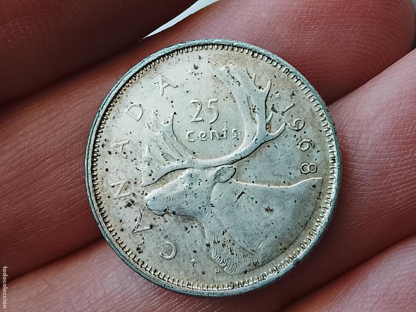 Monedas antiguas de Am&eacute;rica: Canad&aacute;. 25 cents de plata