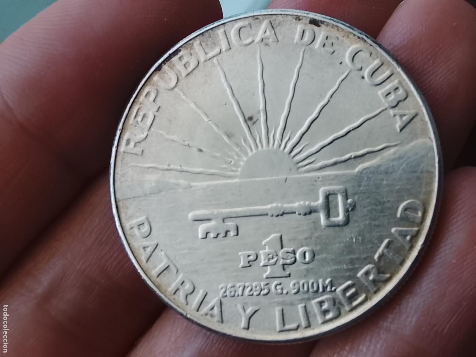 Monedas antiguas de Am&eacute;rica: Cuba, 1 peso de plata de 1953