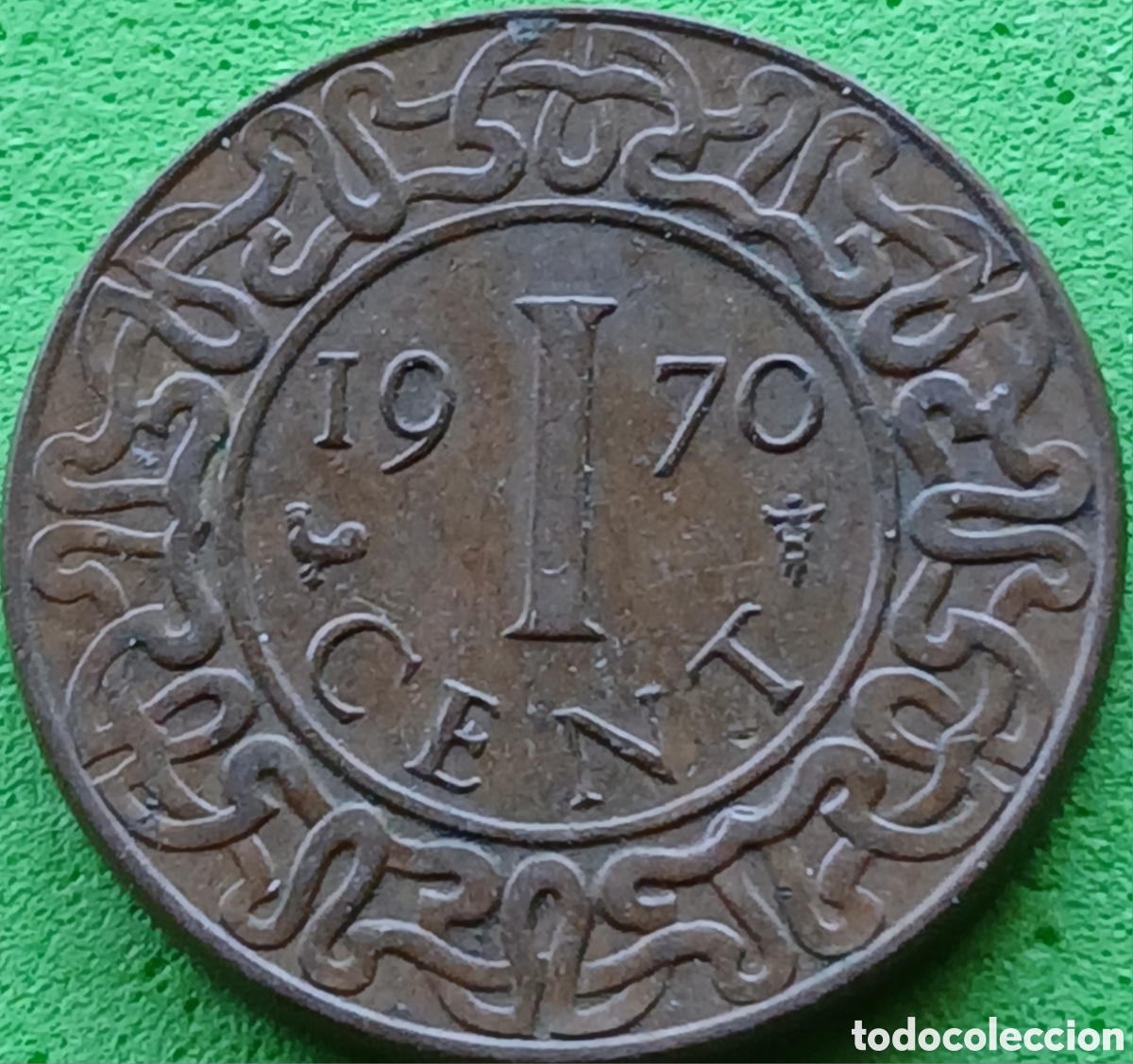 Monedas antiguas de Am&eacute;rica: Surinam 1 cent 1970 km#11