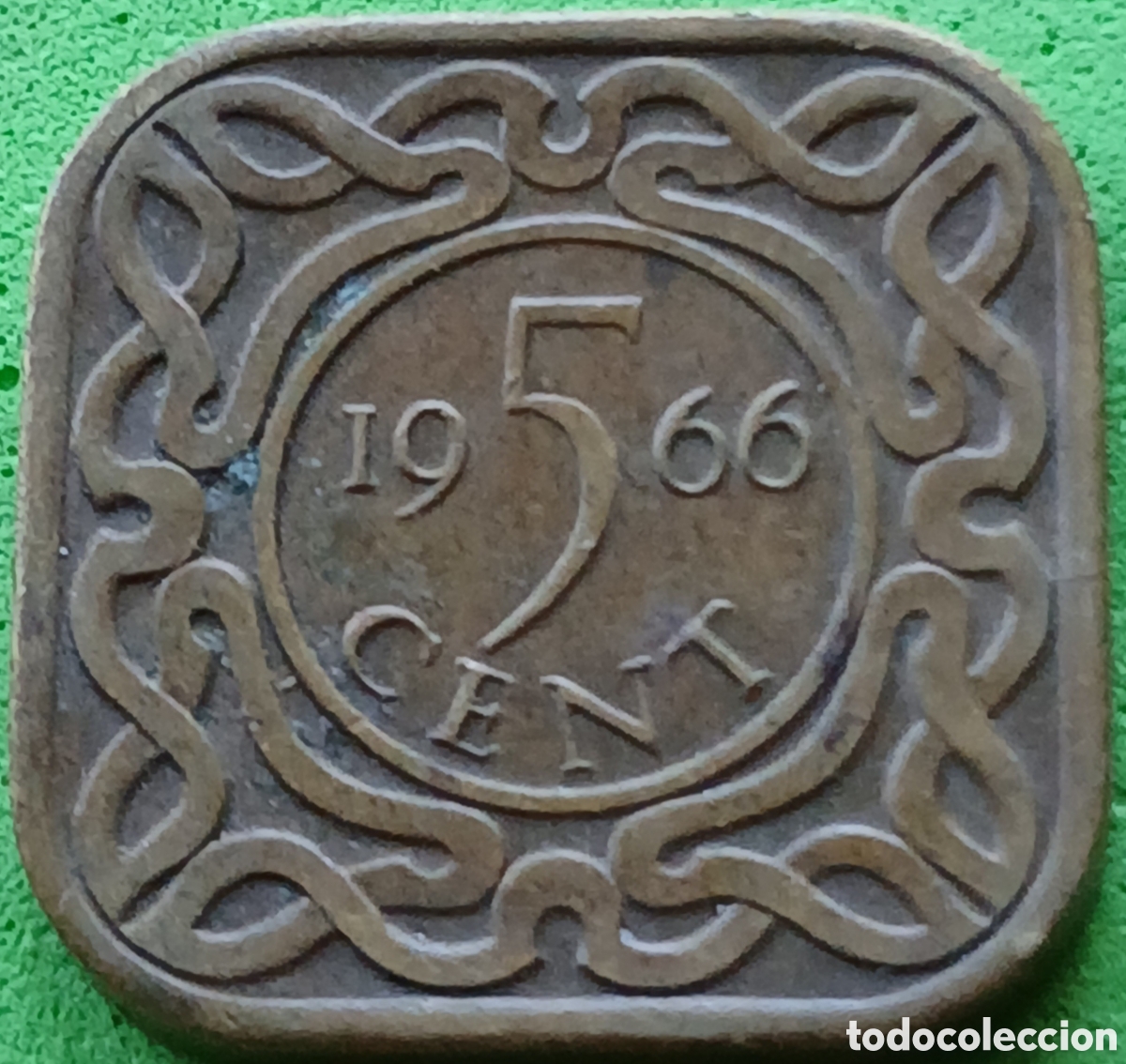 Monedas antiguas de Am&eacute;rica: Surinam 5 cent 1966 km#12 sin marca de ceca