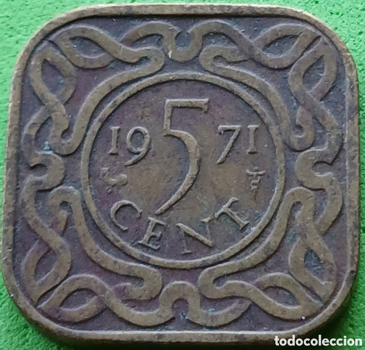 Monedas antiguas de Am&eacute;rica: Surinam 5 cent 1971 km#12 poco com&uacute;n