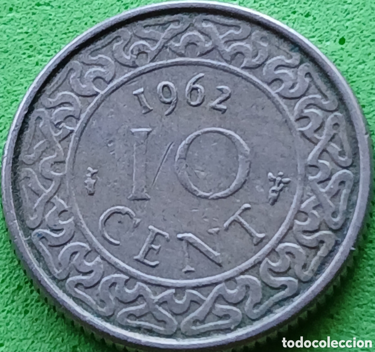 Monedas antiguas de Am&eacute;rica: Surinam 10 cent 1962 km#13 sin marca