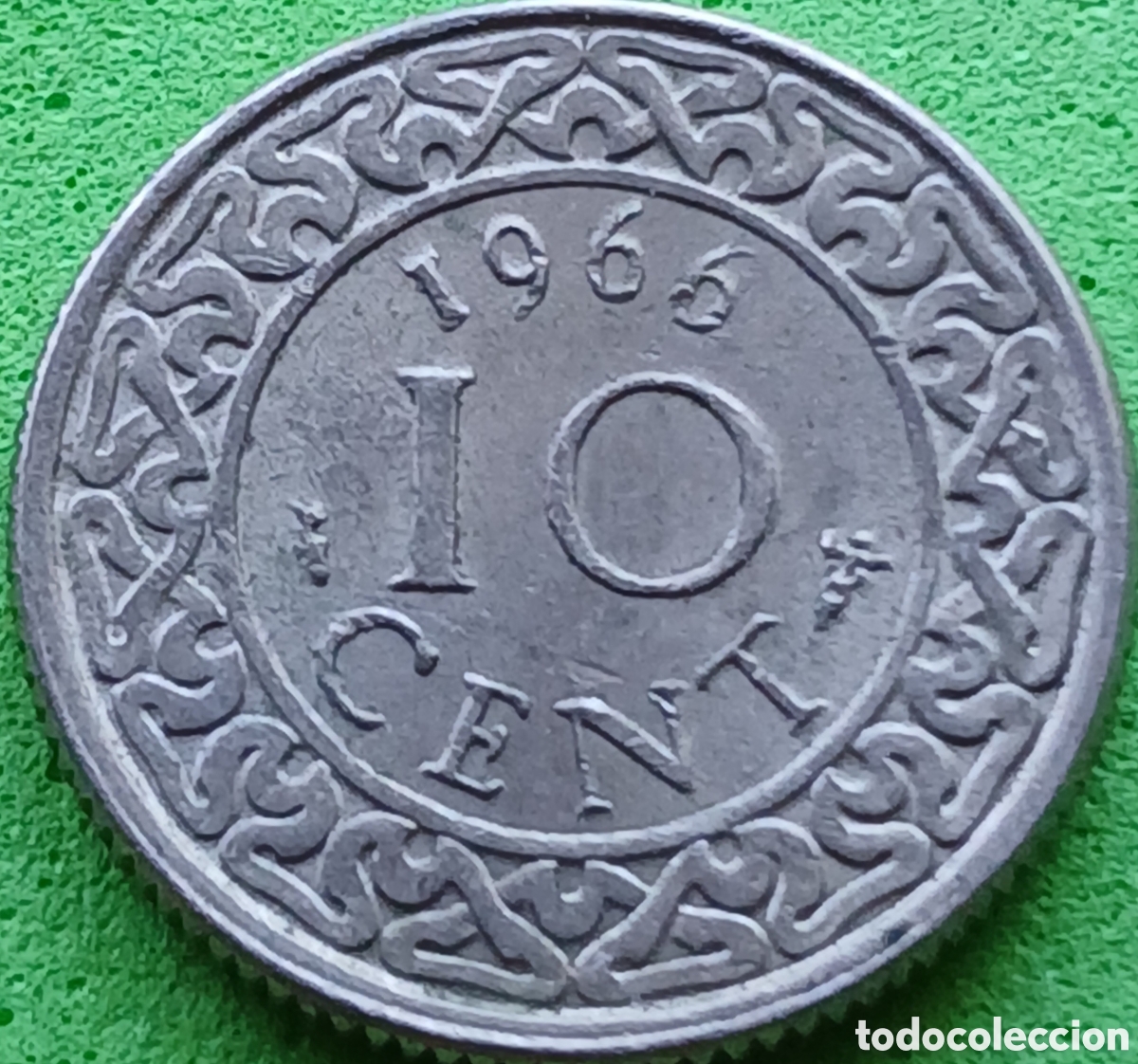 Monedas antiguas de Am&eacute;rica: Surinam 10 cent 1966 km#13