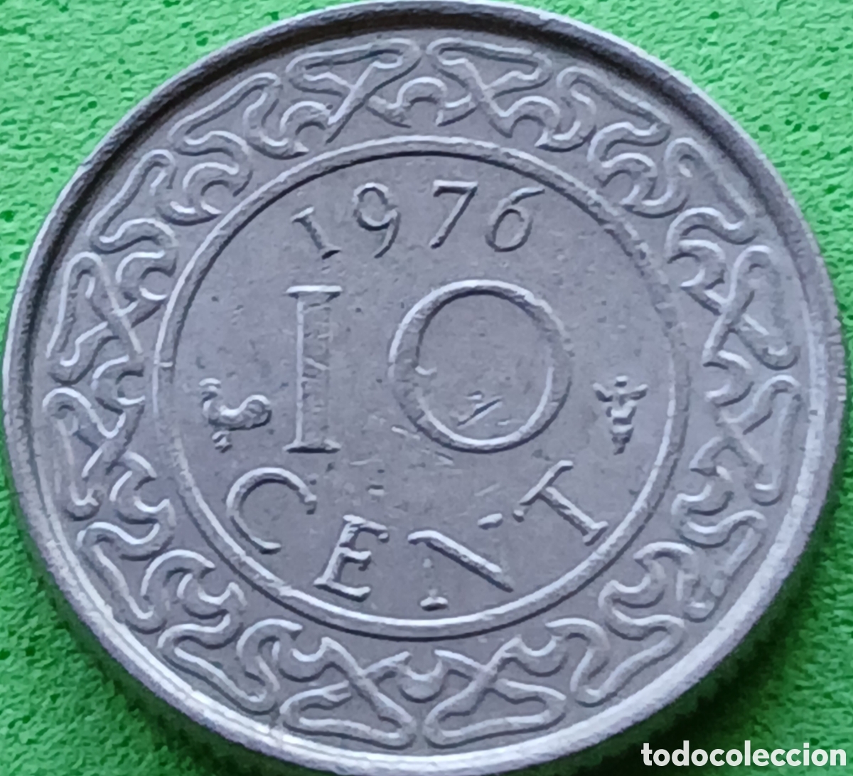 Monedas antiguas de Am&eacute;rica: Surinam 10 cent 1976 km#13