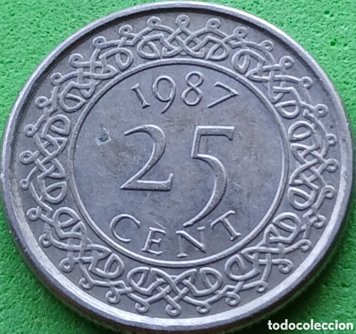Monete antiche di America: Surinam 25 cent 1987 km#14a