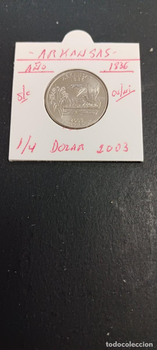 Monedas antiguas de Am&eacute;rica: USA 1/4 DOLAR 2003 S/C KM=347(CUPRONIQUEL) CECA &rdquo;D&rdquo; (ARKANSAS)