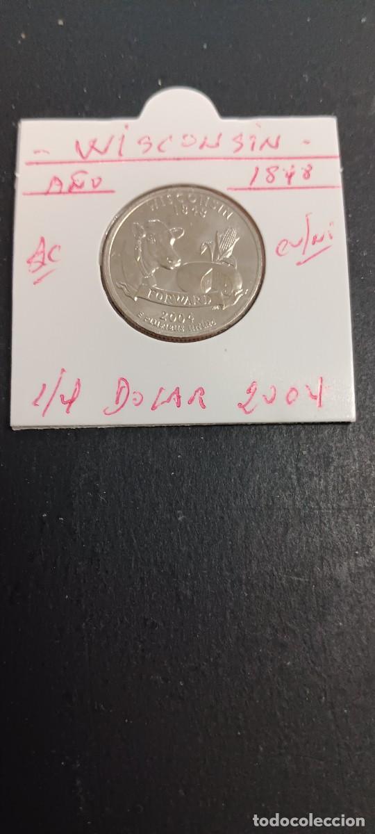 Monedas antiguas de Am&eacute;rica: USA 1/4 DOLAR 2004 S/C KM=359(CUPRONIQUEL) CECA &rdquo;D&rdquo; (WISCONSIN)