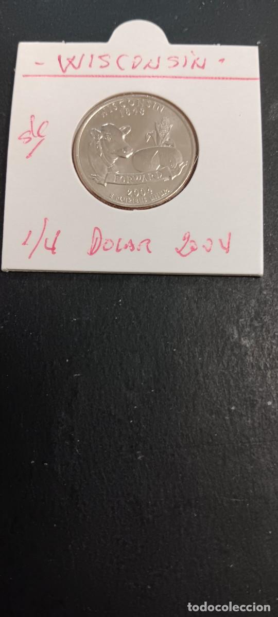 Monedas antiguas de Am&eacute;rica: USA 1/4 DOLAR 2004 S/C KM=359(CUPRONIQUEL) CECA &rdquo;D&rdquo; (WISCONSIN)