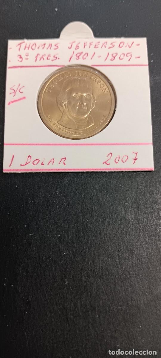 Monedas antiguas de Am&eacute;rica: USA 1 DOLAR 2007 S/C KM=403(THOMAS JEFFERSON-3&ordm; PRESIDENTE 1801-1809)