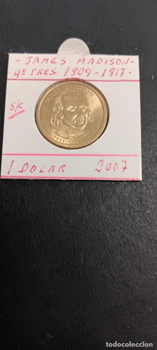 Monedas antiguas de Am&eacute;rica: USA 1 DOLAR 2007 S/C KM=404(JAMES MADISON-4&ordm; PRESIDENTE 1809-1817)