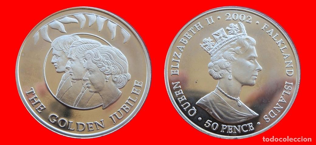 Monedas antiguas de Am&eacute;rica: 50 PENIQUES PENCE 2002 SIN CIRCULAR ISLAS MALVINAS FALKLAND-9702SC