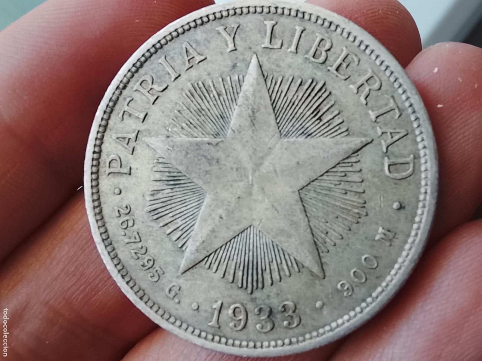 Monedas antiguas de Am&eacute;rica: CUBA, UN PESO, 1933. PLATA