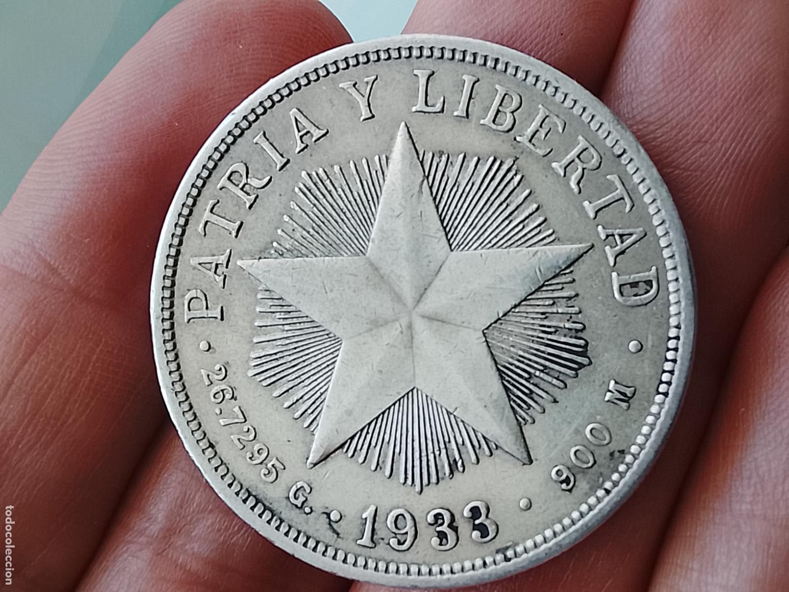 Monedas antiguas de Am&eacute;rica: CUBA, UN PESO, 1933. PLATA