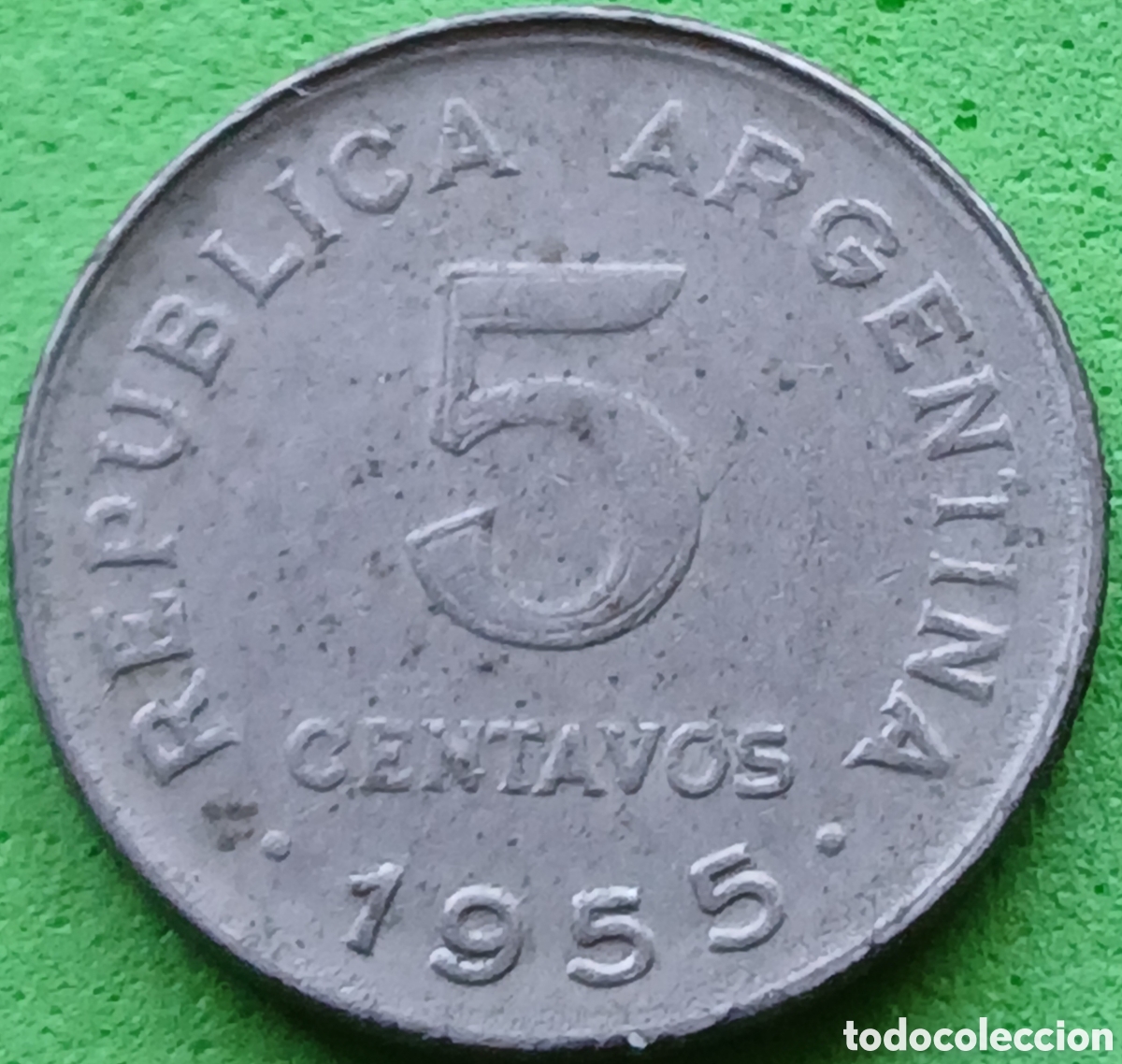 Monedas antiguas de Am&eacute;rica: Argentina 5 centavos 1955 km#50