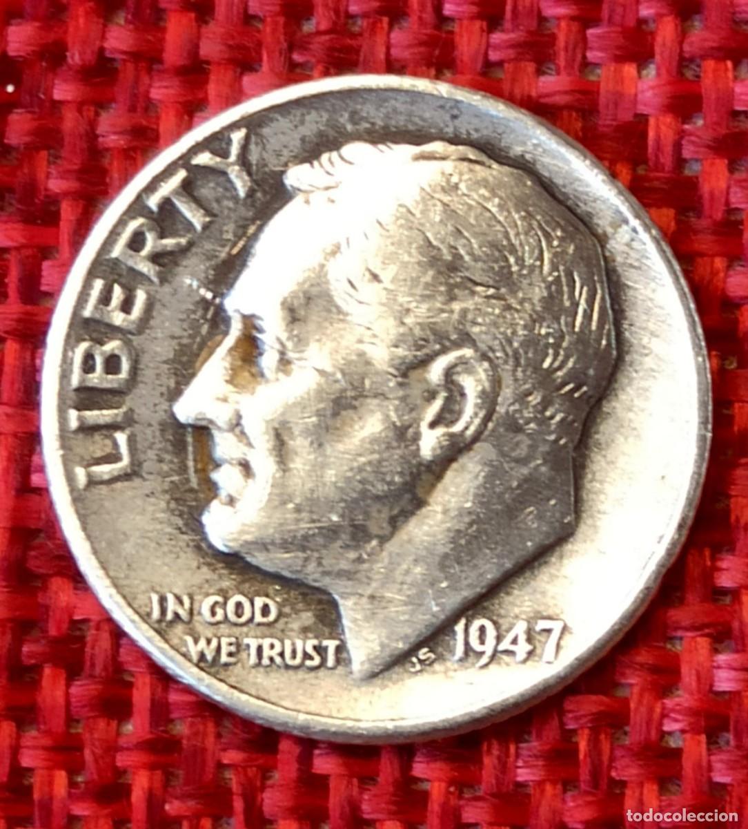 Monedas antiguas de Am&eacute;rica: Estados Unidos USA EEUU - A&ntilde;o 1947 - One Dime - Plata 0.900 AG