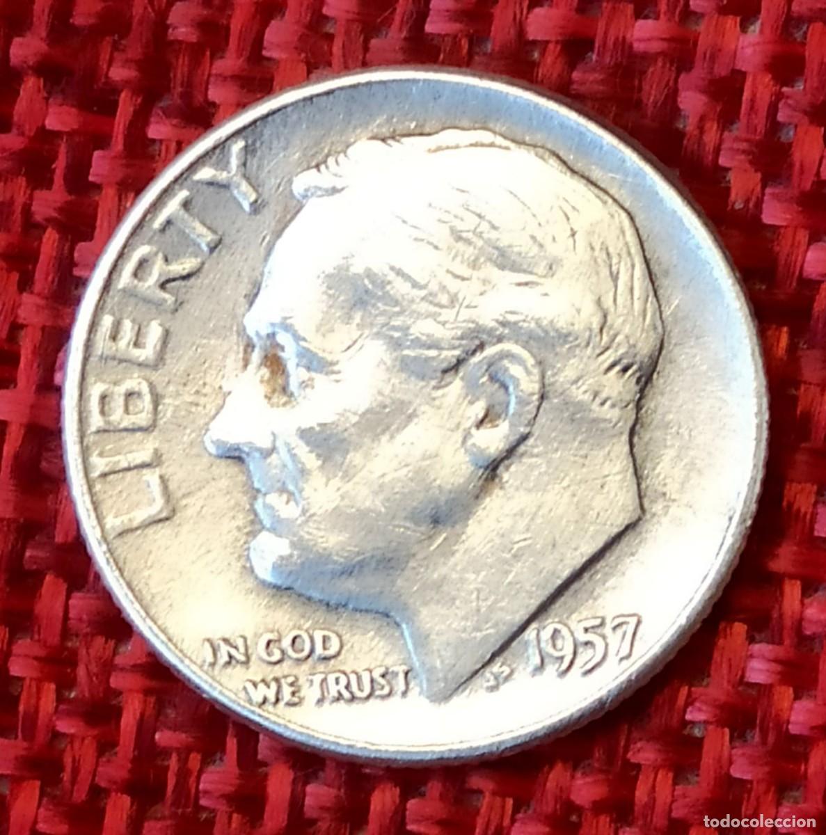 Monedas antiguas de Am&eacute;rica: Estados Unidos USA EEUU - A&ntilde;o 1957 - One Dime - Plata 0.900 AG