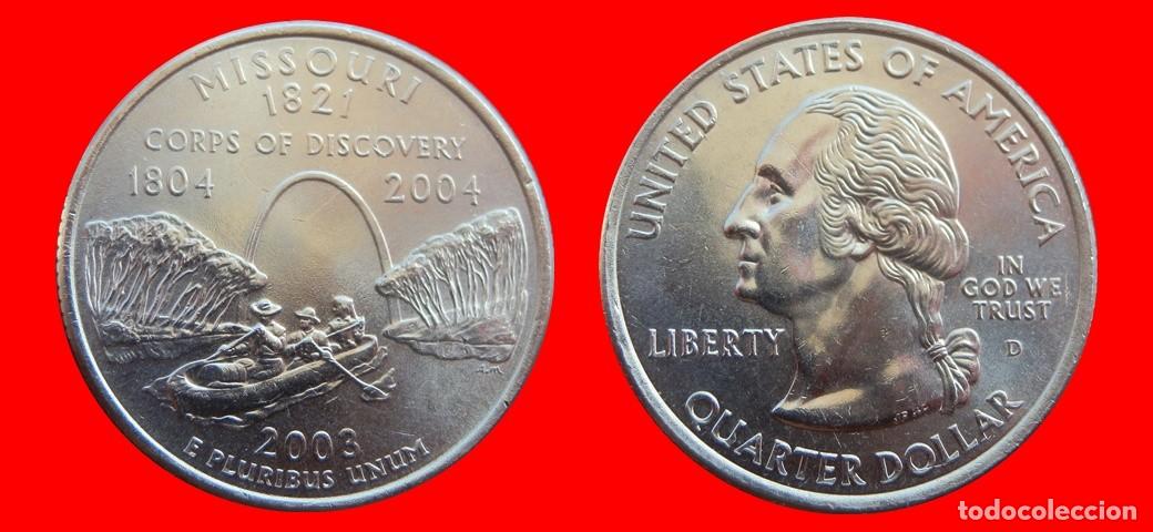 Monedas antiguas de Am&eacute;rica: 25 CENTAVOS QUARTER 2003-D MISSOURI SIN CIRCULAR USA-9124SC