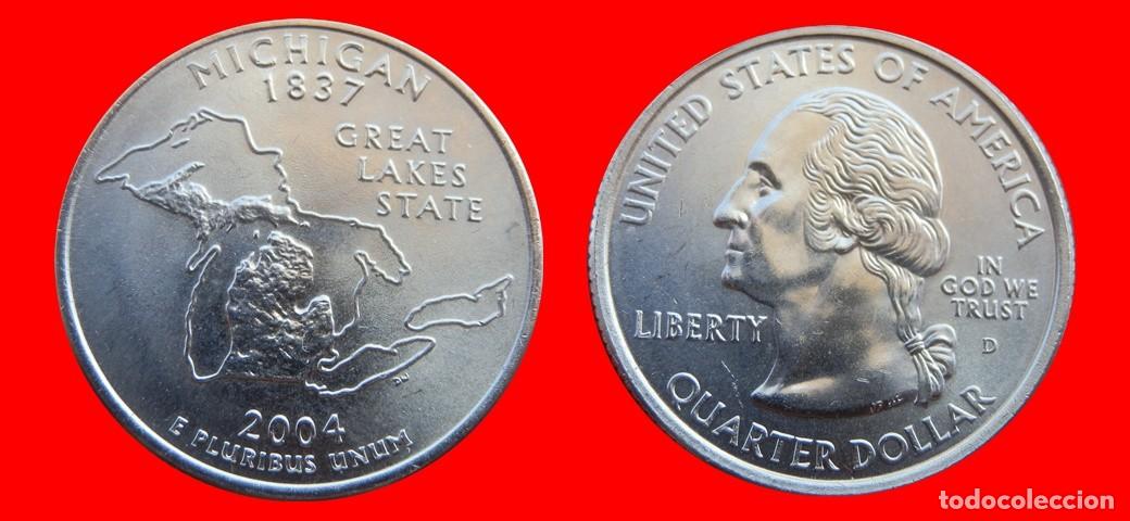 Monedas antiguas de Am&eacute;rica: 25 CENTAVOS QUARTER 2004-D MICHIGAN SIN CIRCULAR USA-9134SC