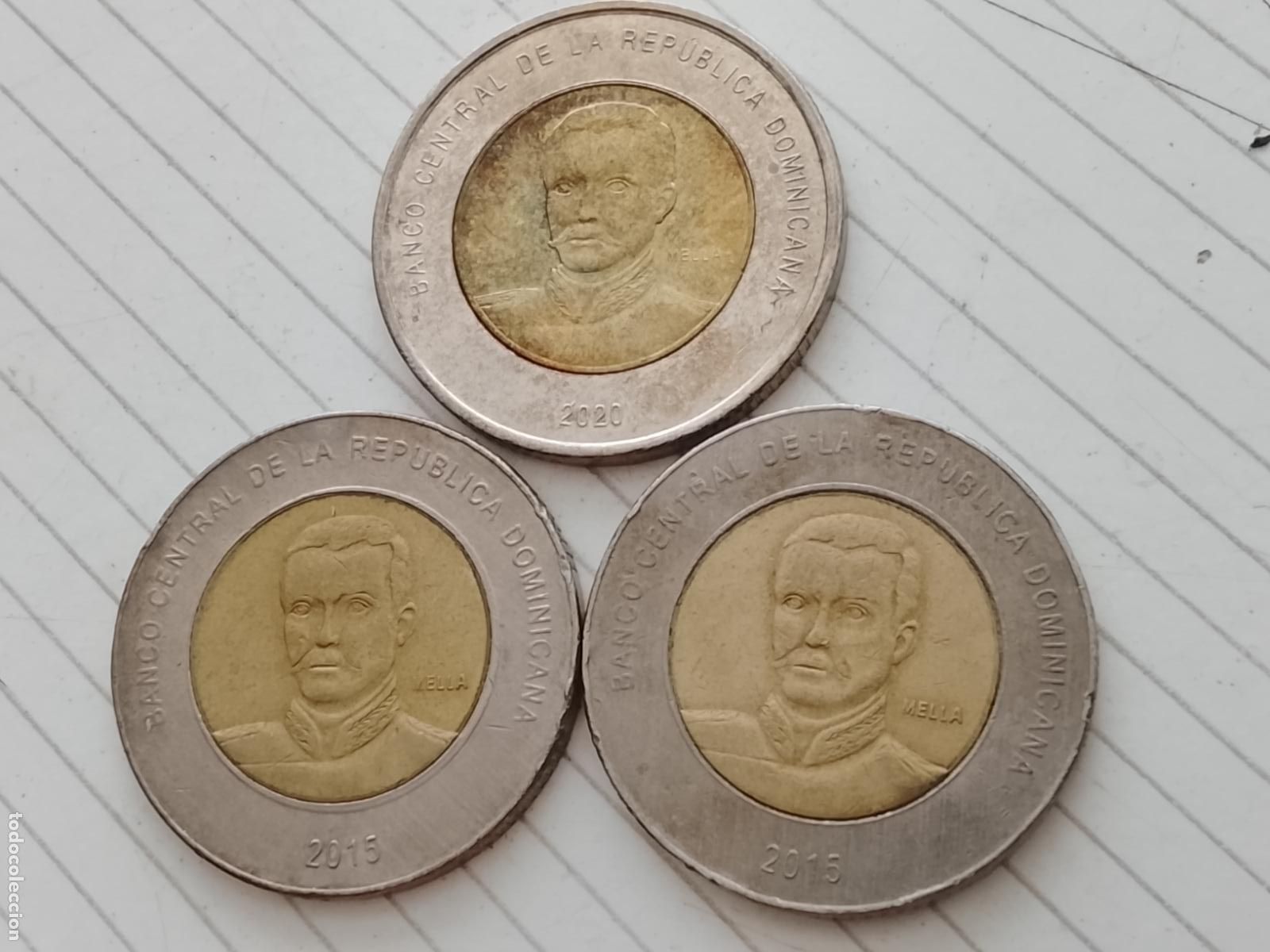 Monedas antiguas de Am&eacute;rica: Rep&uacute;blica Dominicana. 3 monedas de 10 pesos