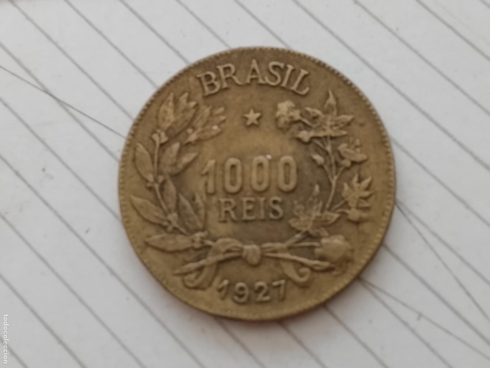 Monedas antiguas de Am&eacute;rica: BRASIL 1000 REIS 1927
