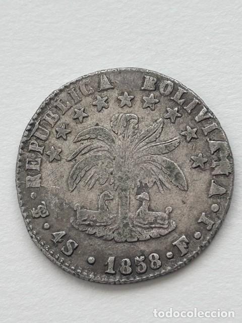 Monedas antiguas de Am&eacute;rica: BOLIVIA &ndash; 4 SOLES &ndash; 1858 &ndash; POTOS&Iacute; &ndash; PLATA