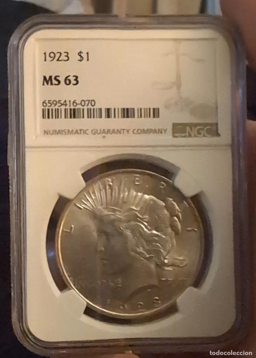 Monedas antiguas de Am&eacute;rica: USA. D&Oacute;LAR PEACE 1923 FILADELFIA. NGC MS 63. SIN CIRCULAR. SC.