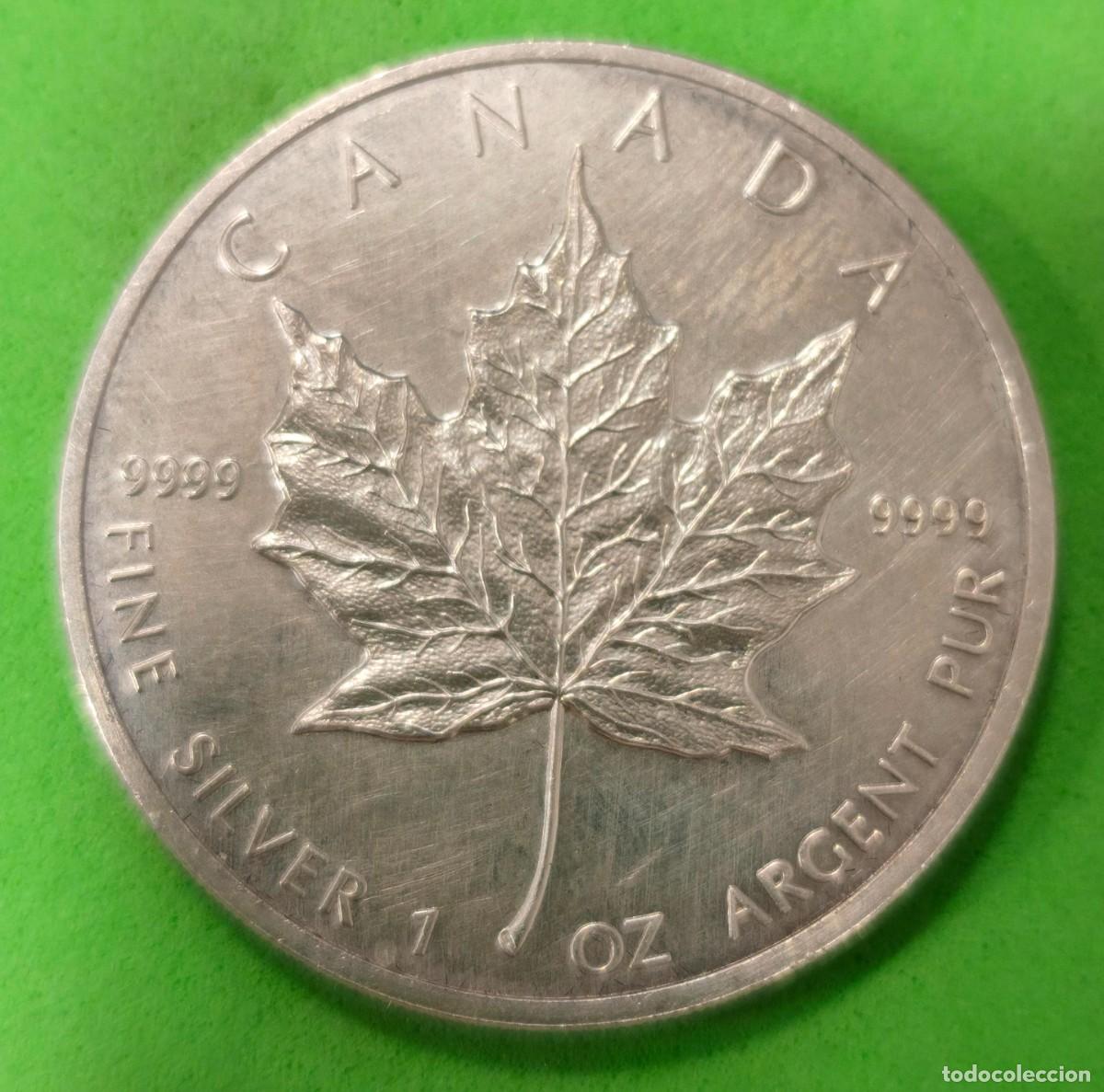 Monedas antiguas de Am&eacute;rica: CANADA. A&Ntilde;O 1988. 5 DOLLARS PLATA (999) MAPLE. PESO 31,6 GR