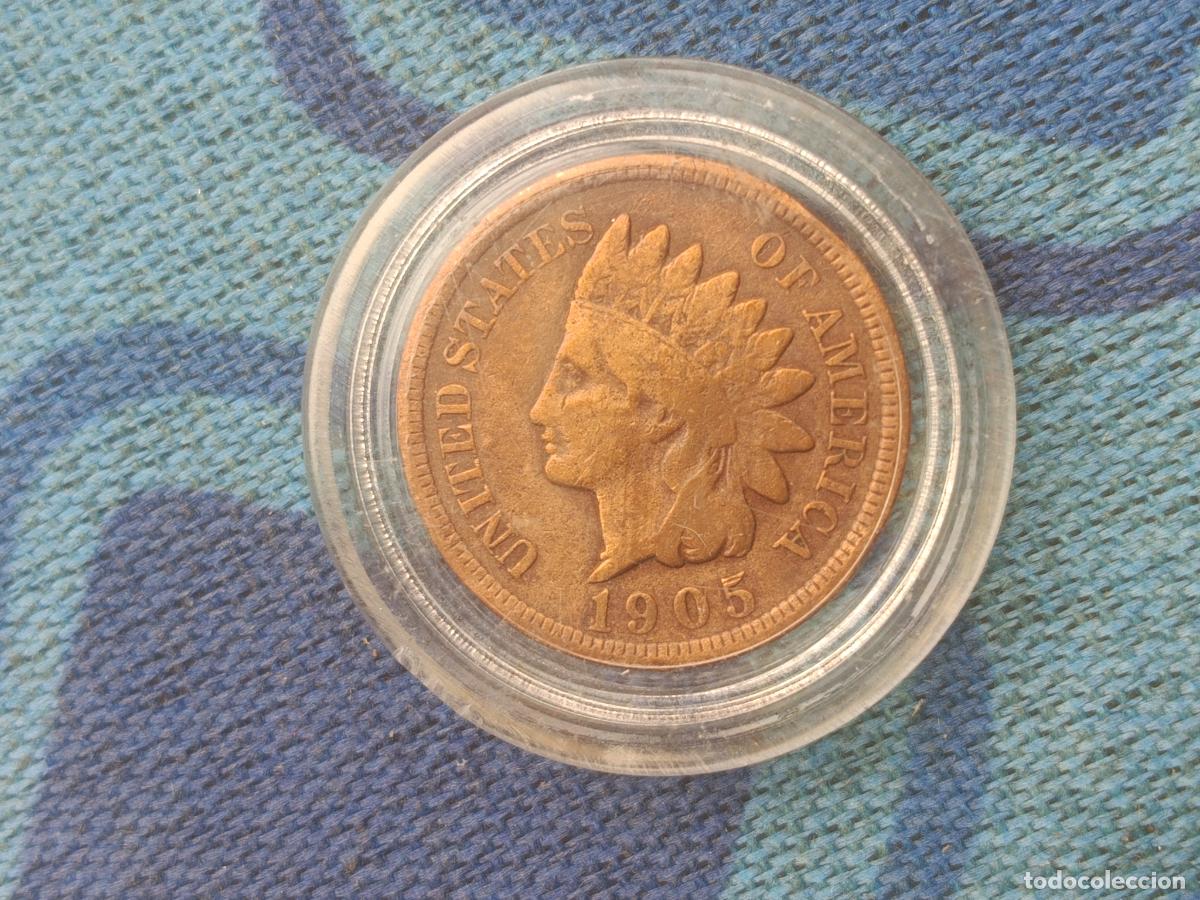 Monedas antiguas de Am&eacute;rica: ESTADOS UNIDOS - UN CENTAVO INDIO A&Ntilde;O 1905