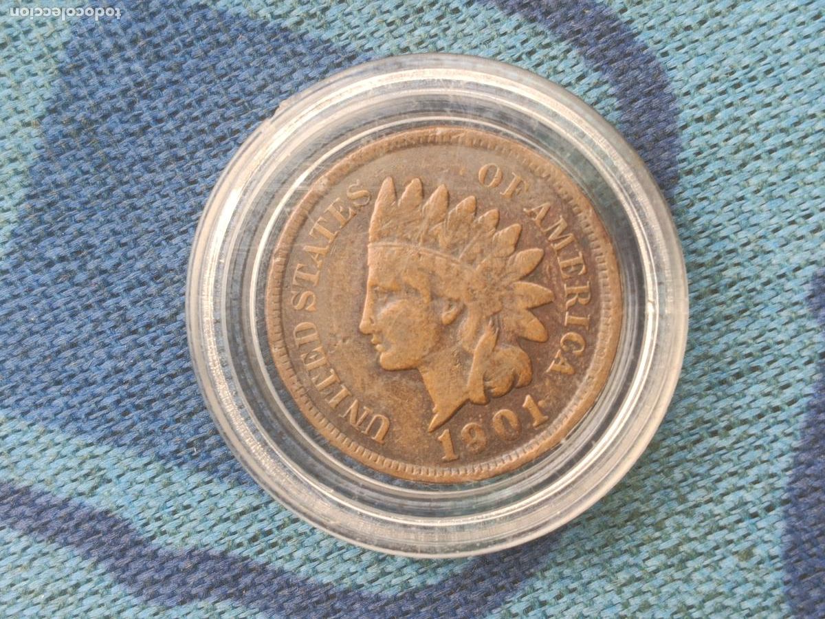 Monedas antiguas de Am&eacute;rica: ESTADOS UNIDOS - UN CENTAVO INDIO A&Ntilde;O 1901