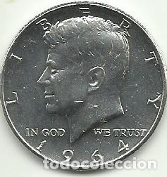 Monedas antiguas de Am&eacute;rica: ESTADOS UNIDOS EE.UU. - 1/2 DOLLAR - KENNEDY 1964 - PLATA 0.900 - LINDA - FOTOS
