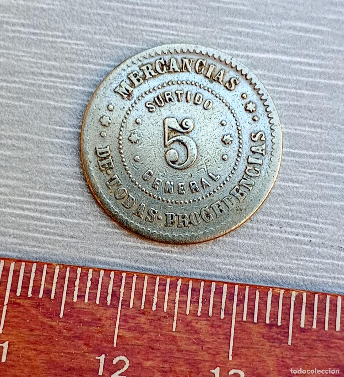 Monedas antiguas de Am&eacute;rica: Raro token de Puerto Rico ( Vda. de Geron&eacute;s). Finales siglo XIX