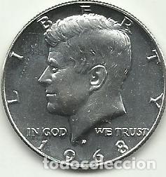 Monedas antiguas de Am&eacute;rica: ESTADOS UNIDOS EE.UU. - 1/2 DOLLAR - KENNEDY 1968 D - PLATA 0.400 - LINDA - FOTOS