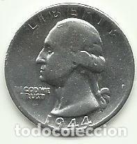 Monedas antiguas de Am&eacute;rica: ESTADOS UNIDOS EE.UU. - 1/4 DOLLAR - WASHINGTON 1944 - PLATA 0.900 - LINDA - FOTOS