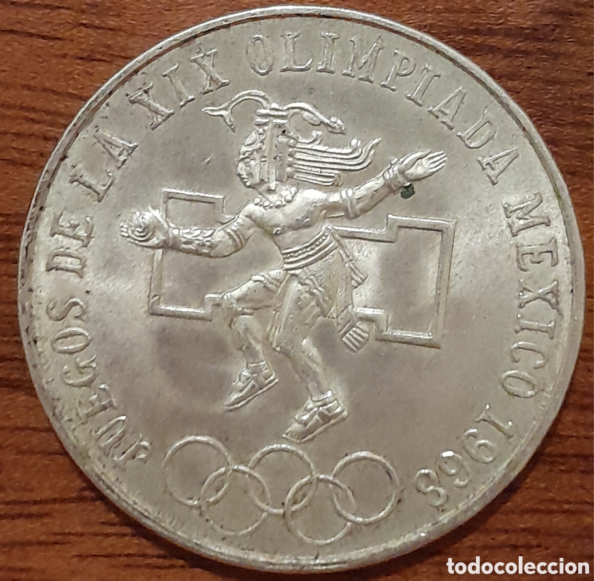 Monedas antiguas de Am&eacute;rica: M&eacute;xico. Moneda de Plata 25 Pesos 1968. XIX Olimpiada. Jugador de Pelota. Ley .720