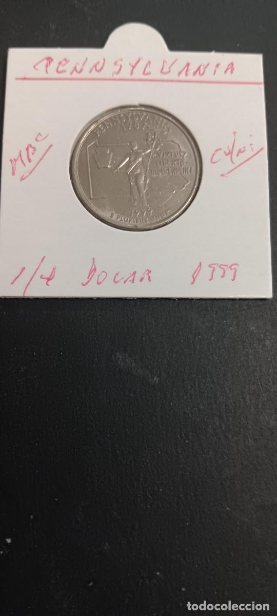 Monedas antiguas de Am&eacute;rica: USA 1/4 DOLAR 1999 MBC KM=294 (CUPRONIQUEL) PENNSYLVANIA CECA &rdquo;D&rdquo;